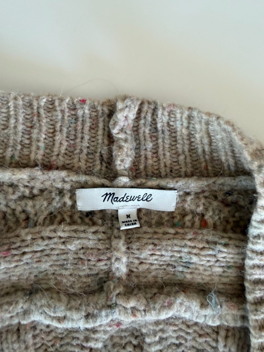 Madewell Heathered Tan Cable-Trim Open Cardigan - Picture 2 of 2
